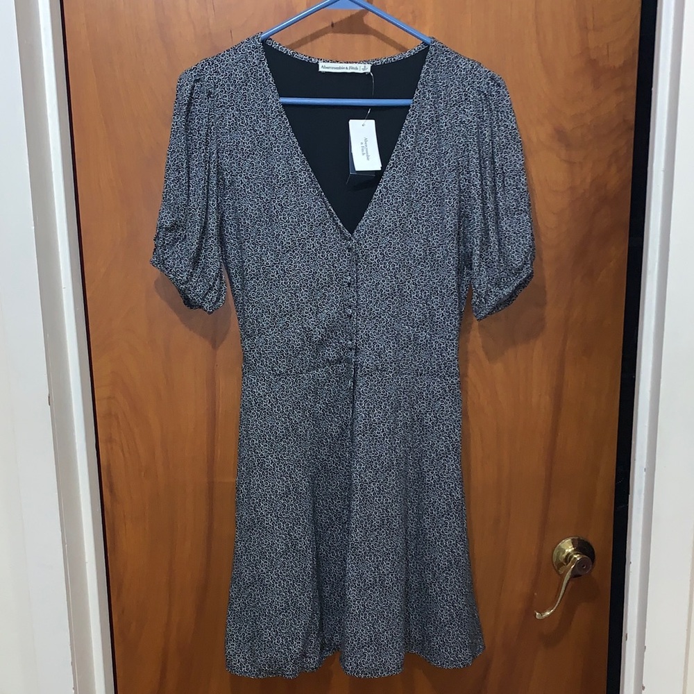 Abercrombie Floral Printed Button Down Puff Sleeve Mini Dress